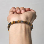 Fortune Jewel Small Black Obsidian Green Aventurine Grey Jasper Tiger Eye Strength Rope Bracelet Fortune Jewel