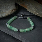 Fortune Jewel Small Black Obsidian Green Aventurine Grey Jasper Tiger Eye Strength Rope Bracelet Fortune Jewel