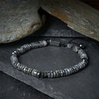 Fortune Jewel Small Black Obsidian Green Aventurine Grey Jasper Tiger Eye Strength Rope Bracelet Fortune Jewel