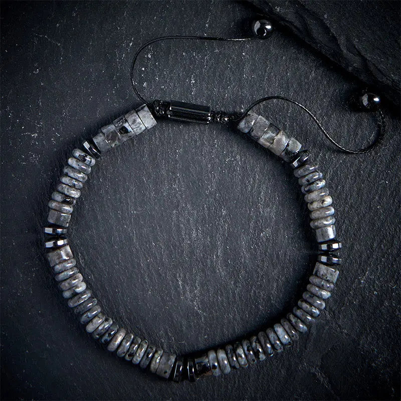 Fortune Jewel Small Black Obsidian Green Aventurine Grey Jasper Tiger Eye Strength Rope Bracelet Fortune Jewel