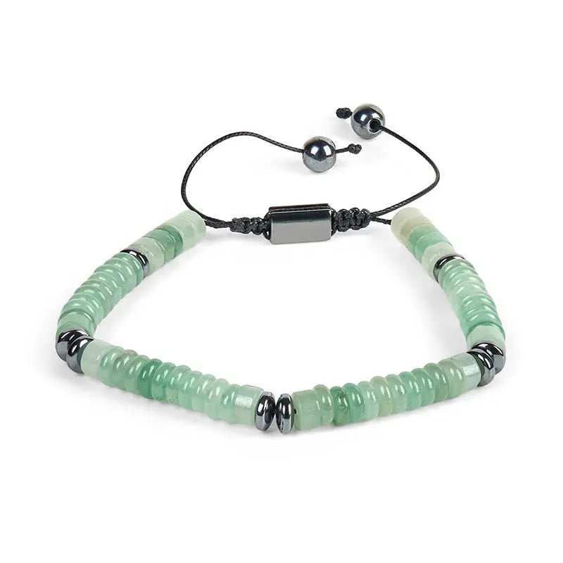 Fortune Jewel Small Black Obsidian Green Aventurine Grey Jasper Tiger Eye Strength Rope Bracelet Fortune Jewel