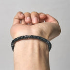 Fortune Jewel Small Black Obsidian Green Aventurine Grey Jasper Tiger Eye Strength Rope Bracelet Fortune Jewel