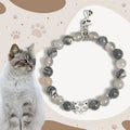 Fortune Jewel Birman Cat Natural Grey Jasper Agate Bead Healing Bracelet Fortune Jewel