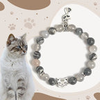 Fortune Jewel Birman Cat Natural Grey Jasper Agate Bead Healing Bracelet Fortune Jewel