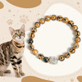 Fortune Jewel 925 Sterling Silver Brown Tabby Cat Stone Bead Blessings Bracelet Fortune Jewel