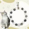 Fortune Jewel Grey Tabby Cat Natural Black Veined Jasper White Chalcedony Stability Bracelet Fortune Jewel
