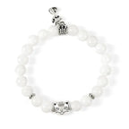 Fortune Jewel White Cat Natural White Chalcedony Bead Positive Bracelet Fortune Jewel