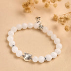 Fortune Jewel White Cat Natural White Chalcedony Bead Positive Bracelet Fortune Jewel