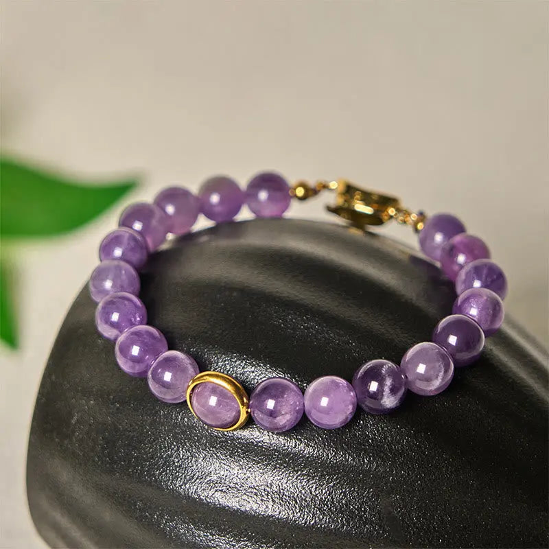 Fortune Jewel Natural Amethyst Beads Balance Relieves Stress Buckle Bracelet Fortune Jewel