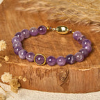 Fortune Jewel Natural Amethyst Beads Balance Relieves Stress Buckle Bracelet Fortune Jewel