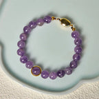 Fortune Jewel Natural Amethyst Beads Balance Relieves Stress Buckle Bracelet Fortune Jewel