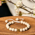 Fortune Jewel White Lava Rock Om Symbol Healing Calm Bracelet Fortune Jewel