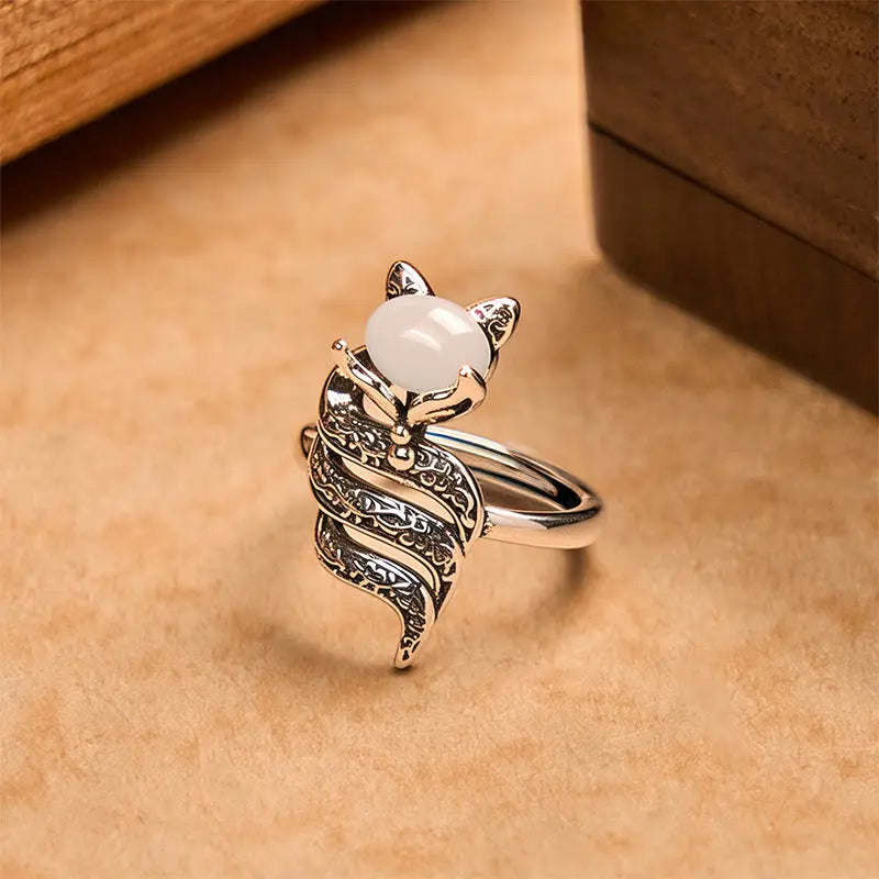 Fortune Jewel Copper Fox Head Open Healing Ring Fortune Jewel