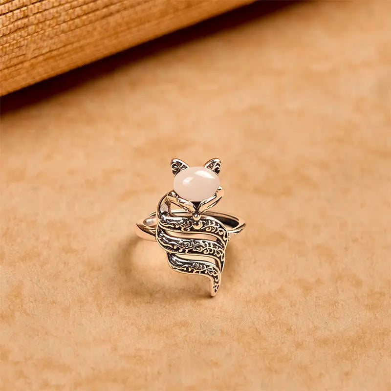 Fortune Jewel Copper Fox Head Open Healing Ring Fortune Jewel