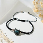 Fortune Jewel Natural Labradorite Cute Cat Head Black Rope Healing Bracelet Fortune Jewel