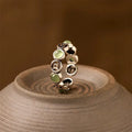 Fortune Jewel Jade South Red Agate Copper Coin Prosperity Luck Open Ring Fortune Jewel