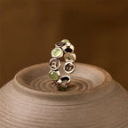 Fortune Jewel Jade South Red Agate Copper Coin Prosperity Luck Open Ring Fortune Jewel