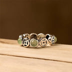 Fortune Jewel Jade South Red Agate Copper Coin Prosperity Luck Open Ring Fortune Jewel