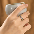 Fortune Jewel Jade South Red Agate Copper Coin Prosperity Luck Open Ring Fortune Jewel