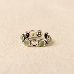 Fortune Jewel Jade South Red Agate Copper Coin Prosperity Luck Open Ring Fortune Jewel