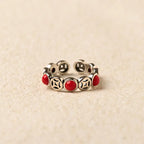 Fortune Jewel Jade South Red Agate Copper Coin Prosperity Luck Open Ring Fortune Jewel