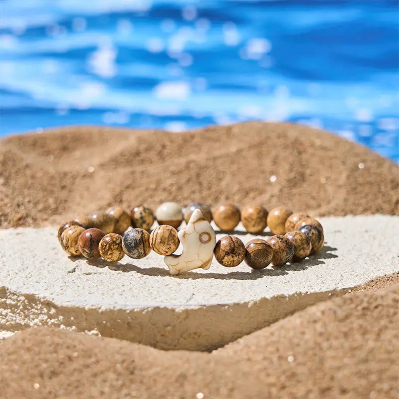 Fortune Jewel Natural Various Stones Dolphin Spiritual Balance Bracelet Fortune Jewel