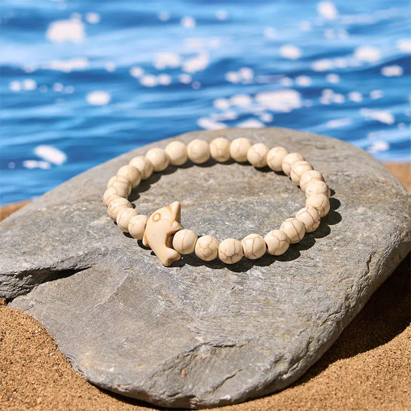 Fortune Jewel Natural Various Stones Dolphin Spiritual Balance Bracelet Fortune Jewel