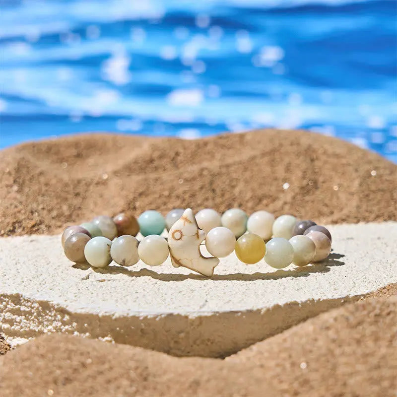 Fortune Jewel Natural Various Stones Dolphin Spiritual Balance Bracelet Fortune Jewel