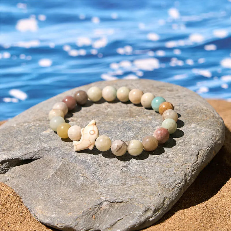 Fortune Jewel Natural Various Stones Dolphin Spiritual Balance Bracelet Fortune Jewel