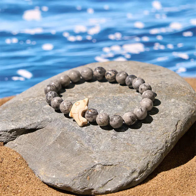 Fortune Jewel Natural Various Stones Dolphin Spiritual Balance Bracelet Fortune Jewel