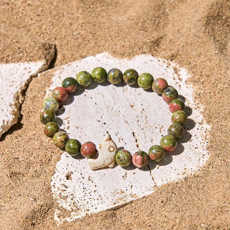 Fortune Jewel Natural Various Stones Dolphin Spiritual Balance Bracelet Fortune Jewel