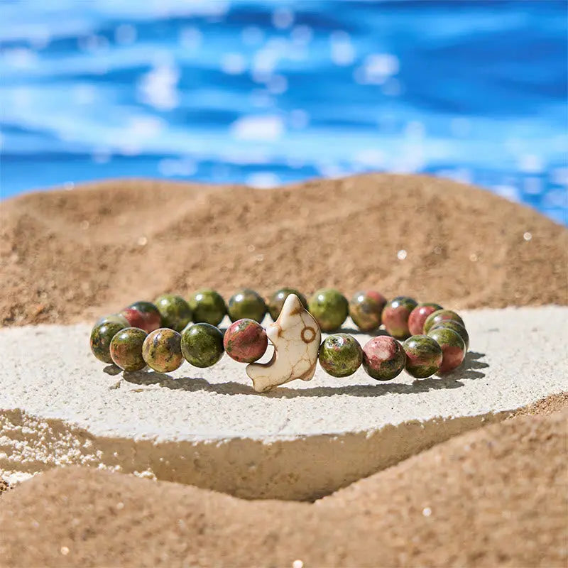 Fortune Jewel Natural Various Stones Dolphin Spiritual Balance Bracelet Fortune Jewel