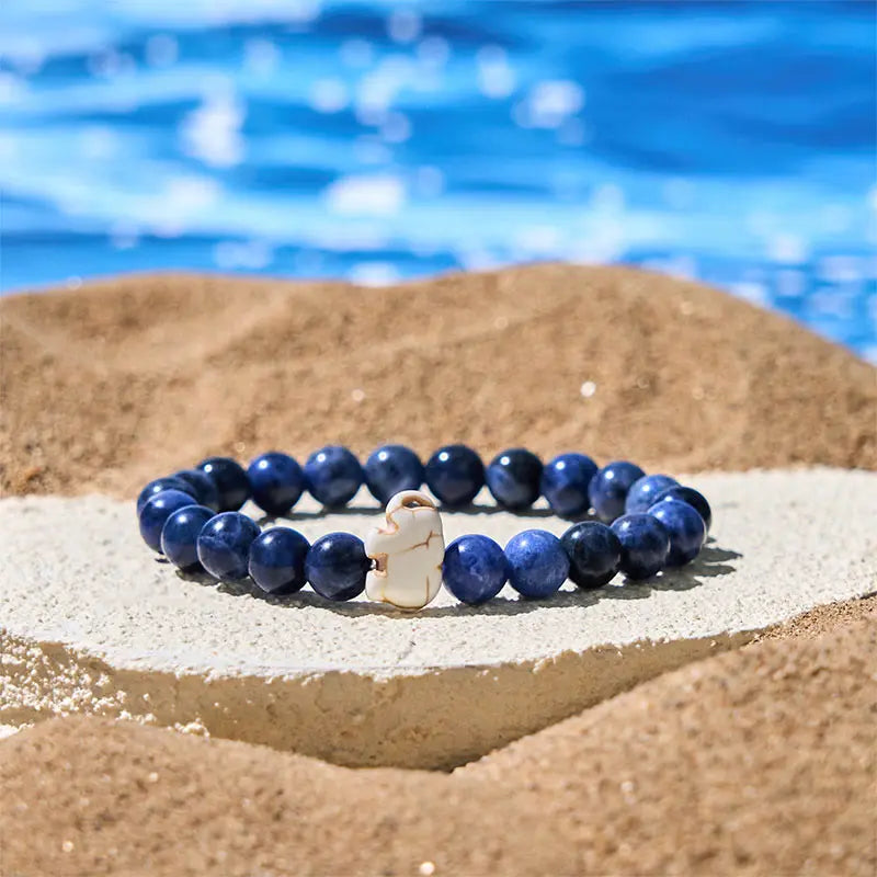 Fortune Jewel Natural Various Stones Elephant Spiritual Strength Bracelet Fortune Jewel