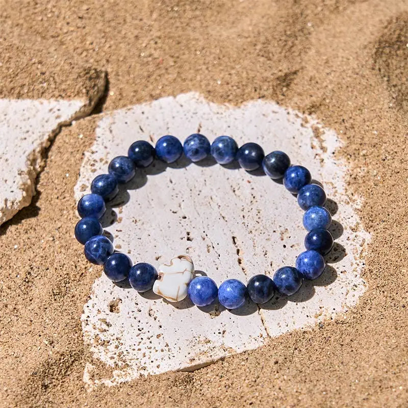 Fortune Jewel Natural Various Stones Elephant Spiritual Strength Bracelet Fortune Jewel
