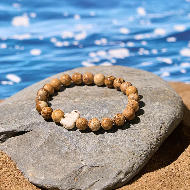 Fortune Jewel Natural Various Stones Elephant Spiritual Strength Bracelet Fortune Jewel