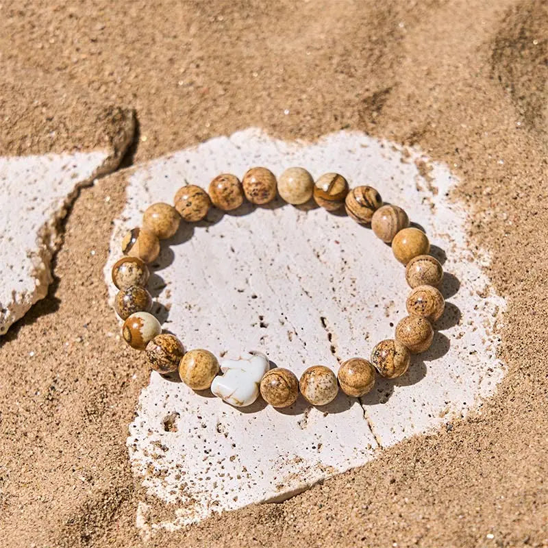 Fortune Jewel Natural Various Stones Elephant Spiritual Strength Bracelet Fortune Jewel