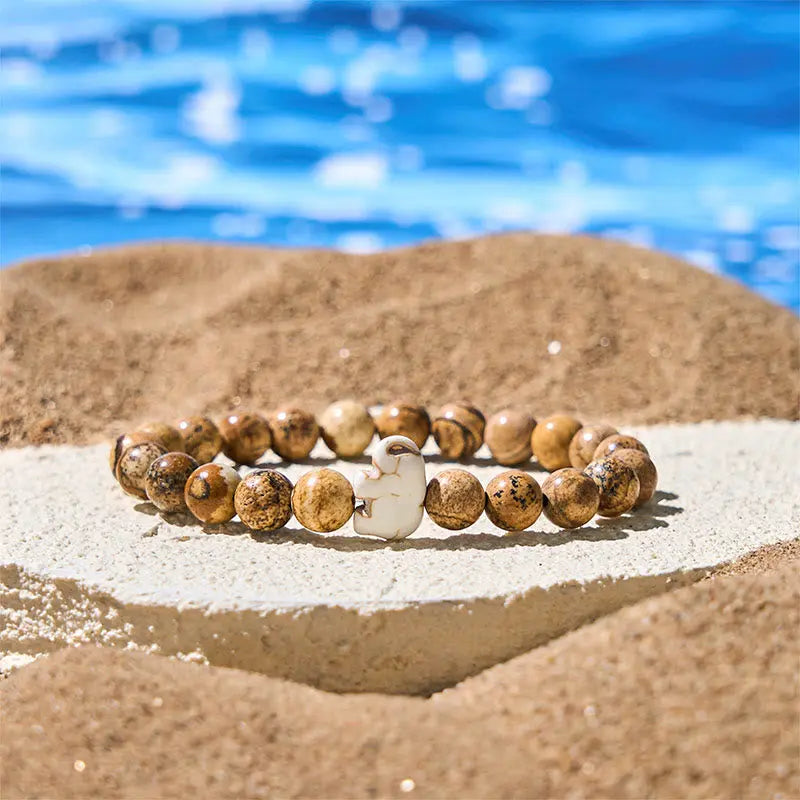 Fortune Jewel Natural Various Stones Elephant Spiritual Strength Bracelet Fortune Jewel