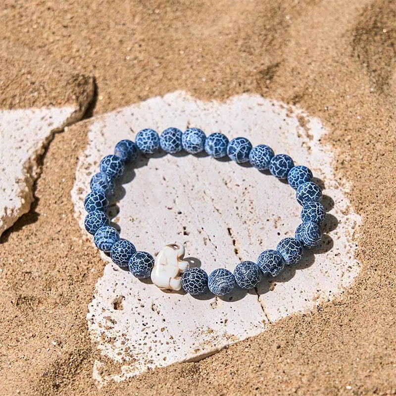 Fortune Jewel Natural Various Stones Elephant Spiritual Strength Bracelet Fortune Jewel