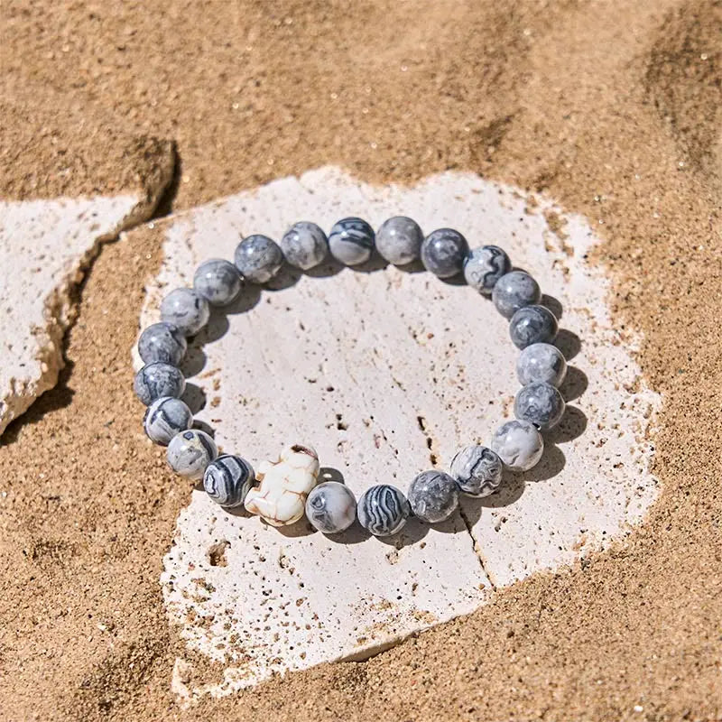 Fortune Jewel Natural Various Stones Elephant Spiritual Strength Bracelet Fortune Jewel