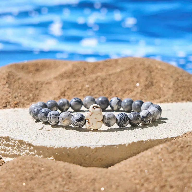 Fortune Jewel Natural Various Stones Elephant Spiritual Strength Bracelet Fortune Jewel