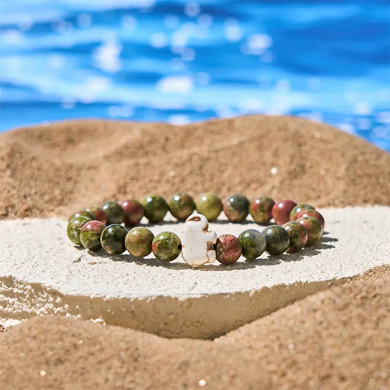 Fortune Jewel Natural Various Stones Elephant Spiritual Strength Bracelet Fortune Jewel