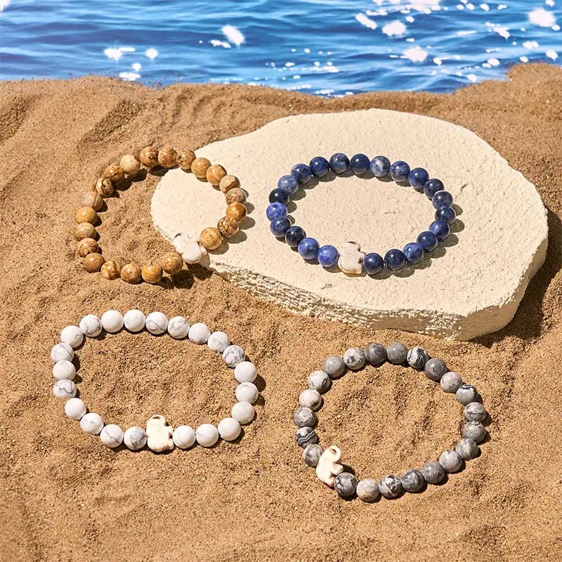 Fortune Jewel Natural Various Stones Elephant Spiritual Strength Bracelet Fortune Jewel