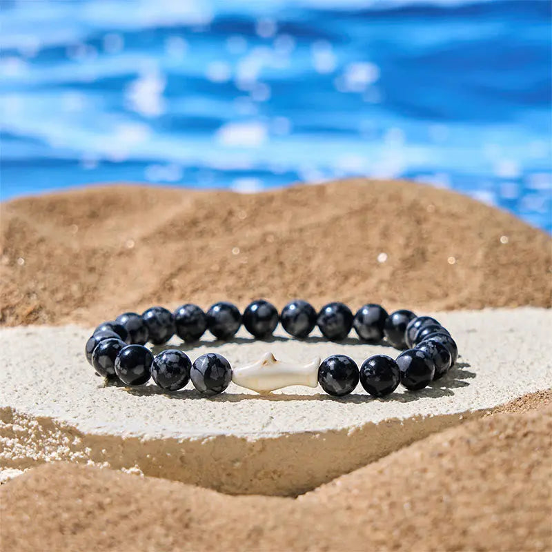 Fortune Jewel Natural Agate Stone Shark Wisdom Bracelet Fortune Jewel