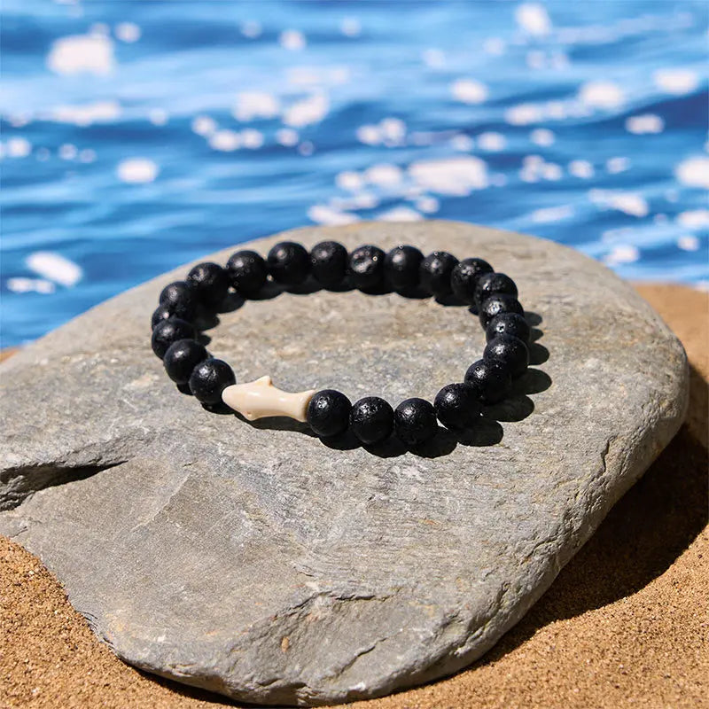 Fortune Jewel Natural Agate Stone Shark Wisdom Bracelet Fortune Jewel