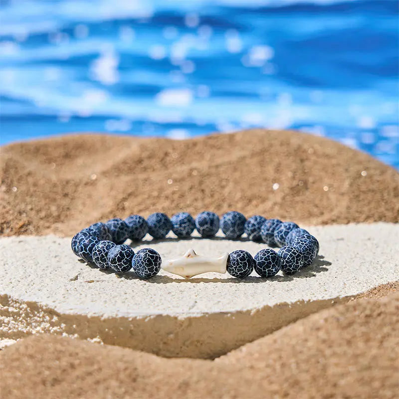 Fortune Jewel Natural Agate Stone Shark Wisdom Bracelet Fortune Jewel