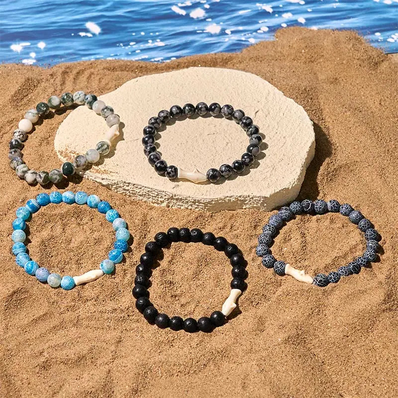 Fortune Jewel Natural Agate Stone Shark Wisdom Bracelet Fortune Jewel