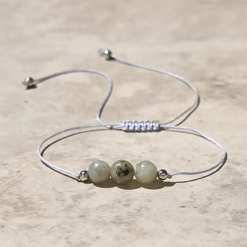 Fortune Jewel Natural Labradorite Bead Rope Healing Bracelet Fortune Jewel