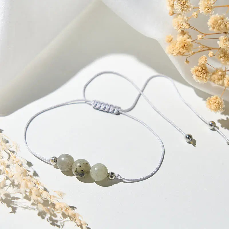 Fortune Jewel Natural Labradorite Bead Rope Healing Bracelet Fortune Jewel
