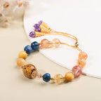 Fortune Jewel Tibetan Lacquer Bead Hand-woven Various Crystals Power  Bracelet Fortune Jewel