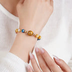 Fortune Jewel Tibetan Lacquer Bead Hand-woven Various Crystals Power  Bracelet Fortune Jewel